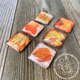 Rustic Fall Themed Glass Tile Magnet Set of 6