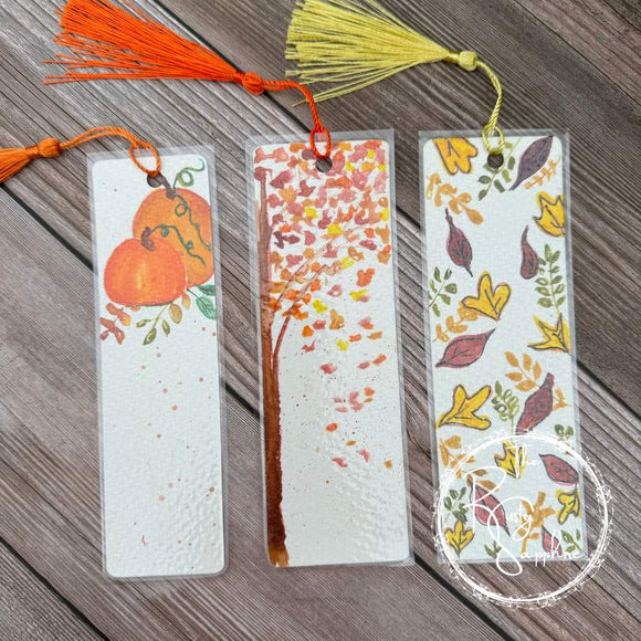 Hand-Painted Fall Themed Bookmarks, Set of 3 (No. 1)