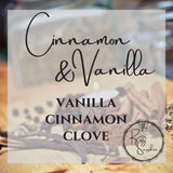 Cinnamon & Vanilla Scented Soy Wax Candle & Melts
