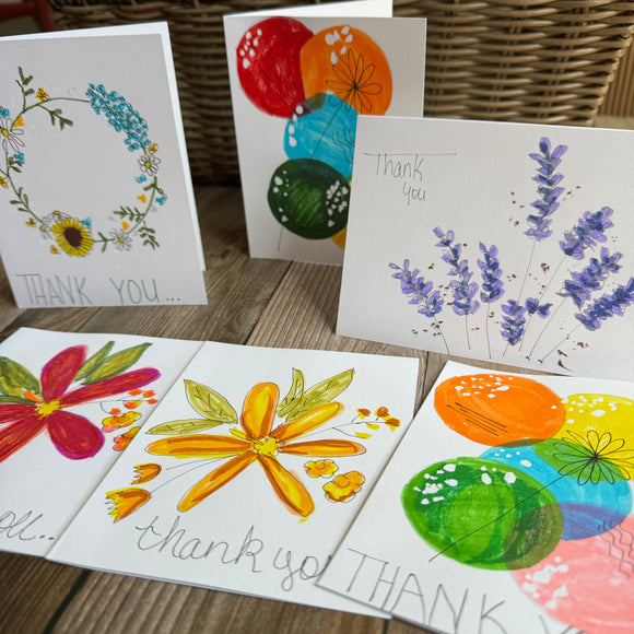 Handmade Thank You Cards No. 1, Set of 6