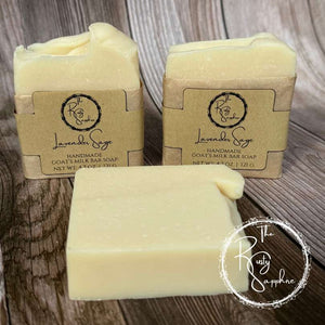 Handmade Goat's Milk Bar Soap, Lavender Sage 4oz