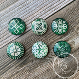 Celtic Inspired Circle Glass Tile Magnet, Set of 6