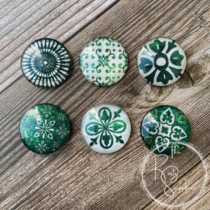 Celtic Inspired Glass Tile Magnet, Set of 6