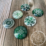 Celtic Inspired Glass Tile Magnet, Set of 6