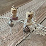 Best Friend Bottle Pendant *Set of 2* with Seashell Charms