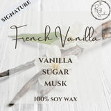 French Vanilla Scented Soy Wax Candle